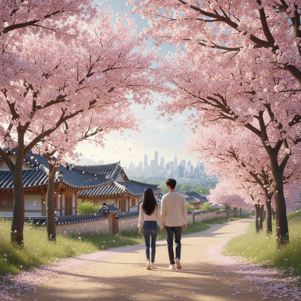 인천 동구 화도진공원 벚꽃 풍경