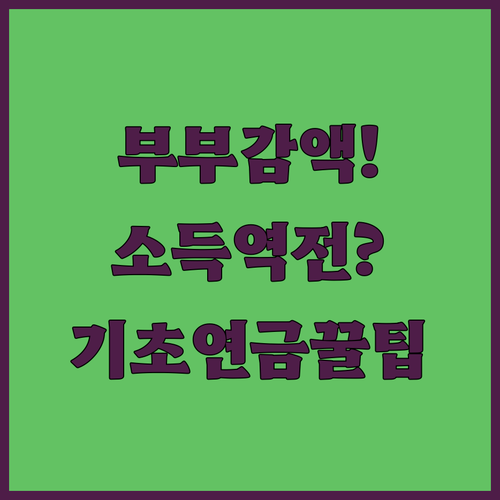 기초연금 부부 감액 소득인정액 기준과 계산법